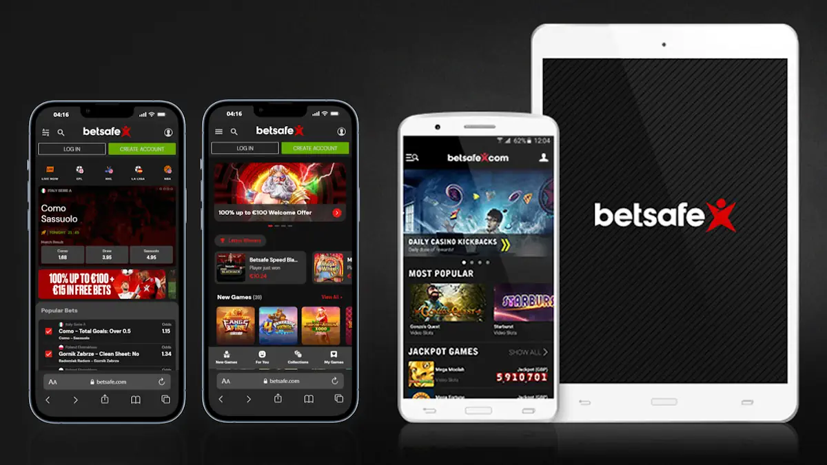 Betsafe Mobile browser vs app Screenshot